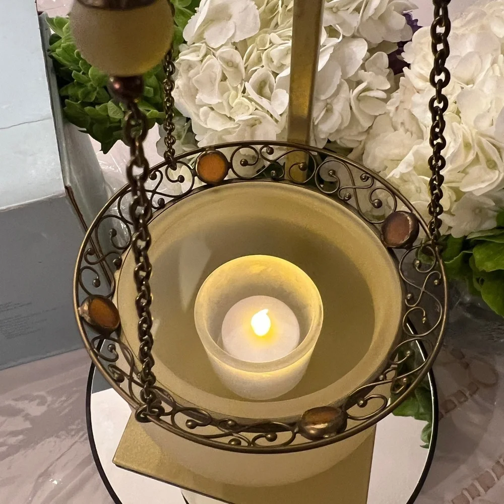 Party Lite ~ Retired Paris Retro Hanging Candle Lamp With Bracket  - NIB